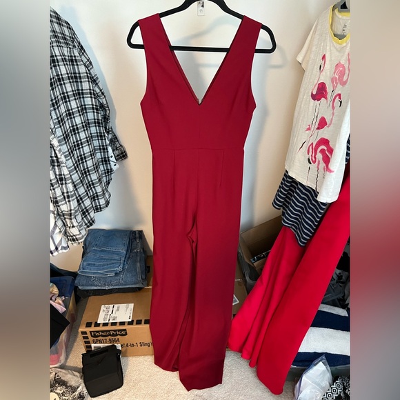 Alice + Olivia Pants - Alice + Olivia Red Jumpsuit